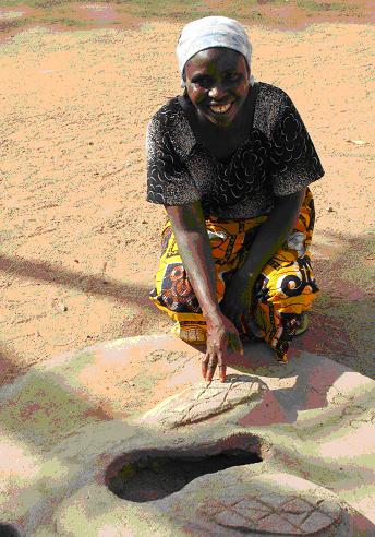 Suzanna with one of her slabs © Suzanne Porter